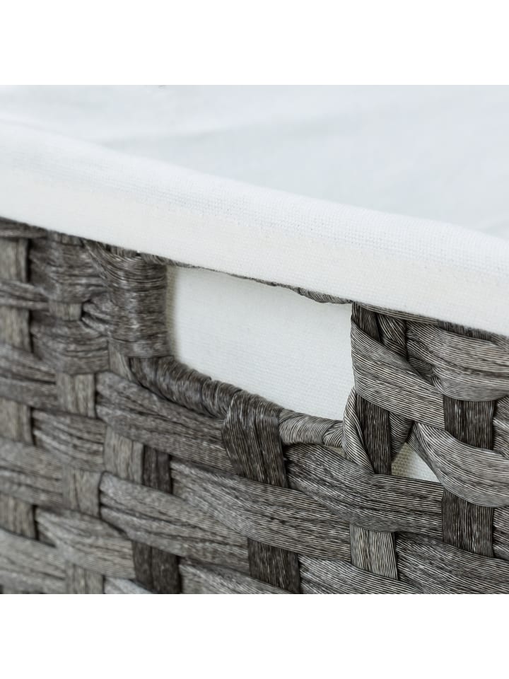 relaxdays Wäschekorb in Grau/ Beige - (B)58 x (H)60 x (T)34 cm günstig kaufen onesize