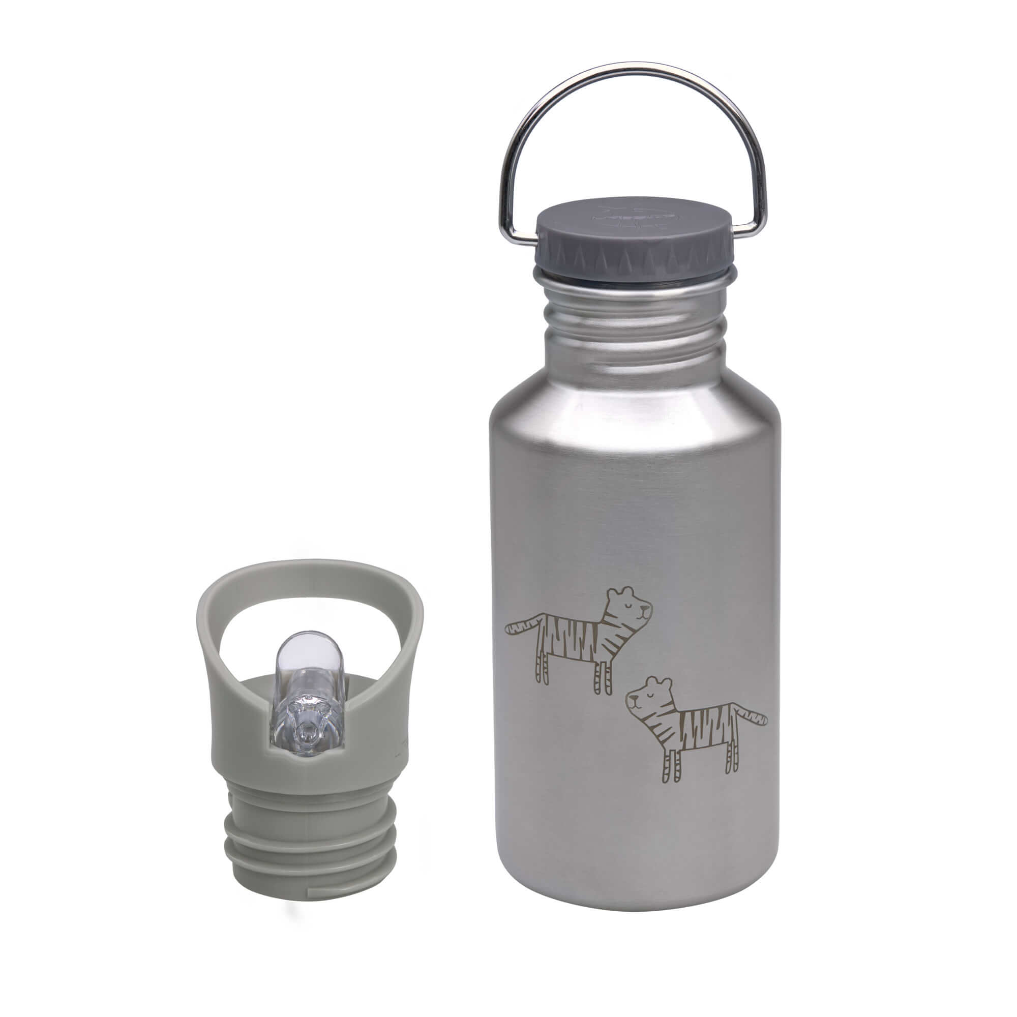 Trinkflasche Kinder - Edelstahl, Safari Tiger