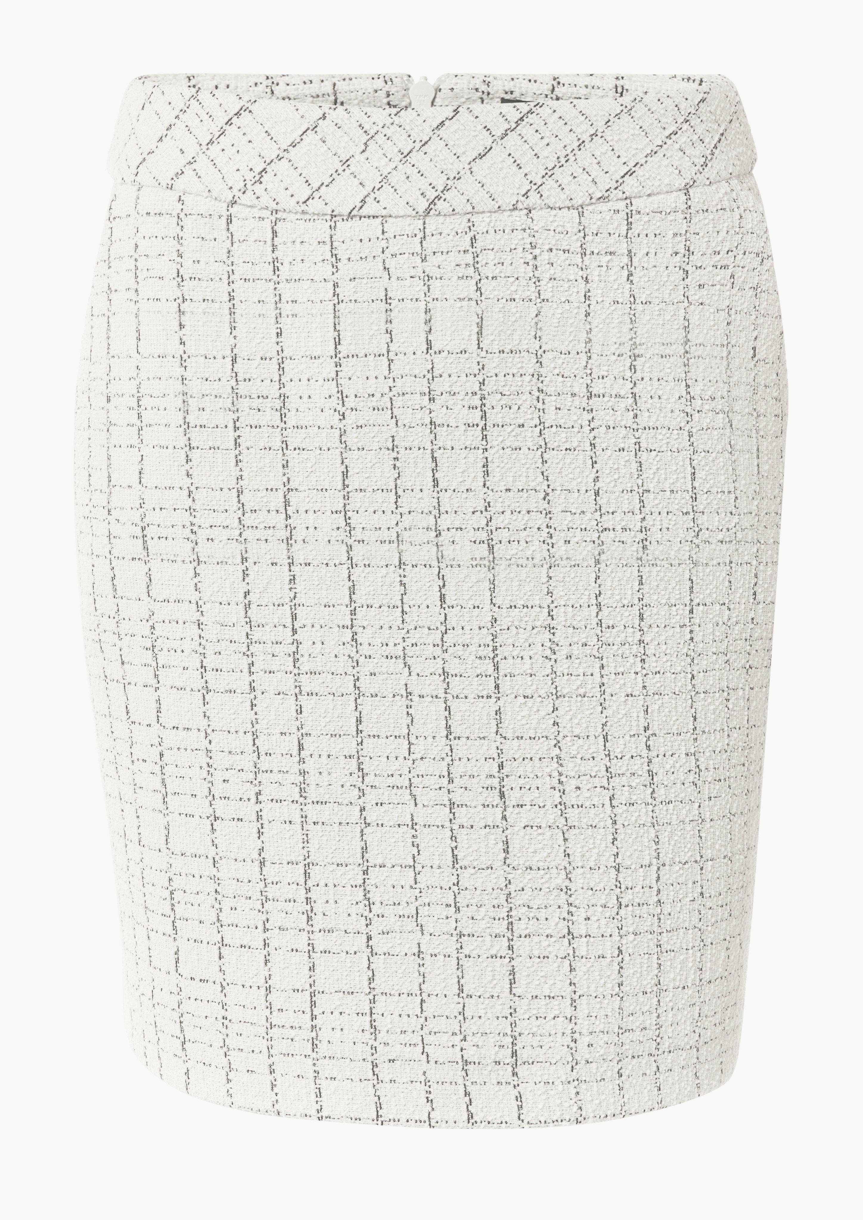 Bouclé-Jerseyrock mit Metallic-Garn - hellgrau