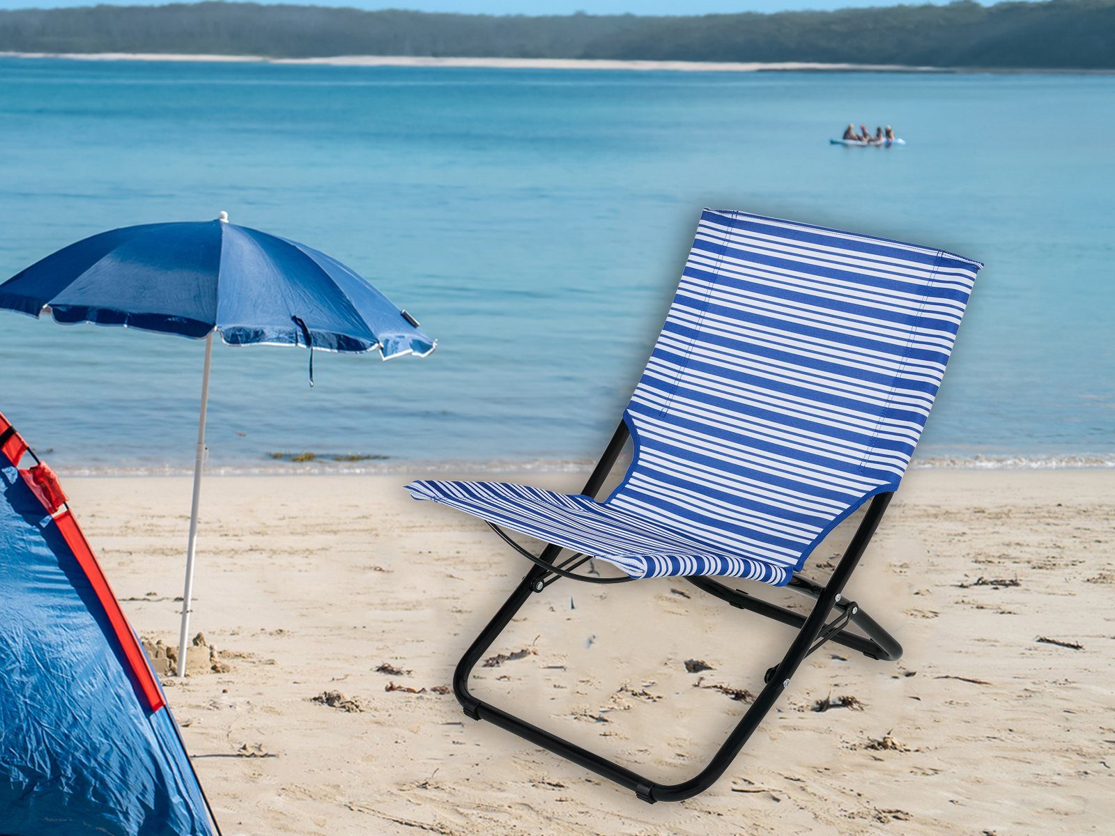 Setpoint Campingstuhl, SET Beach-Chair faltbarer Strand-Stuhl Angler klappbar kleines Packmaß