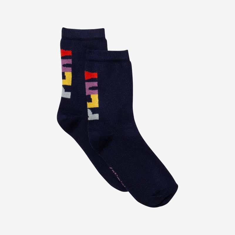 Chaussettes garçon jacquard message bleues Catimini