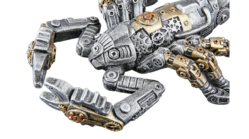 GILDE Figur Skorpion Steampunk H=14cm Silberfarben