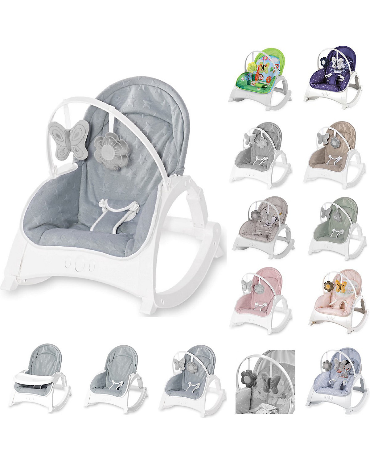 Babywippe ALEX 3 in 1 Tisch Vibrationsfunktion, 4 Melodien Babywippen