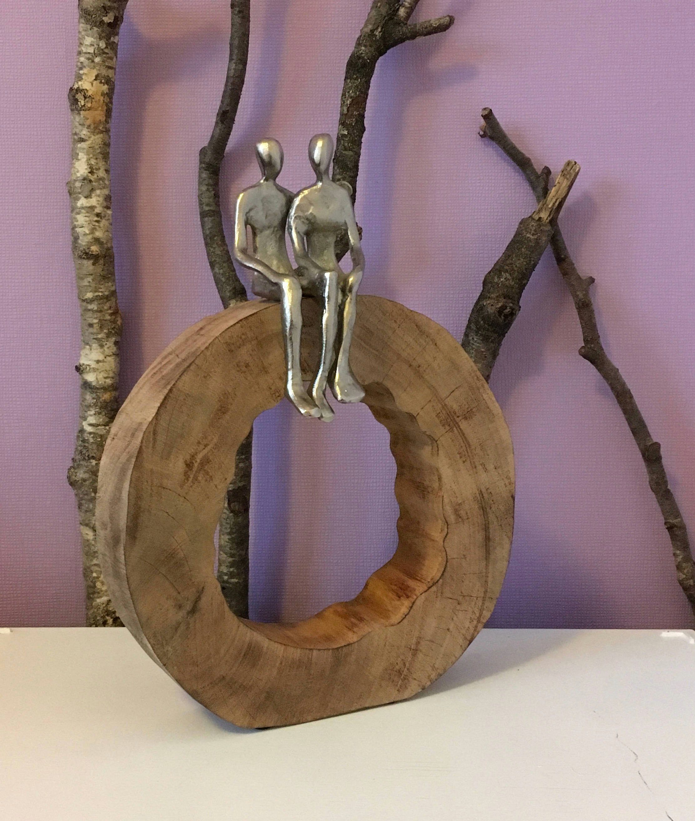 Moritz Skulptur Skulptur Holz Be Together 39x28x6 cm, Dekoobjekt Holz Tischdeko Fensterdeko Wanddeko Holzdeko