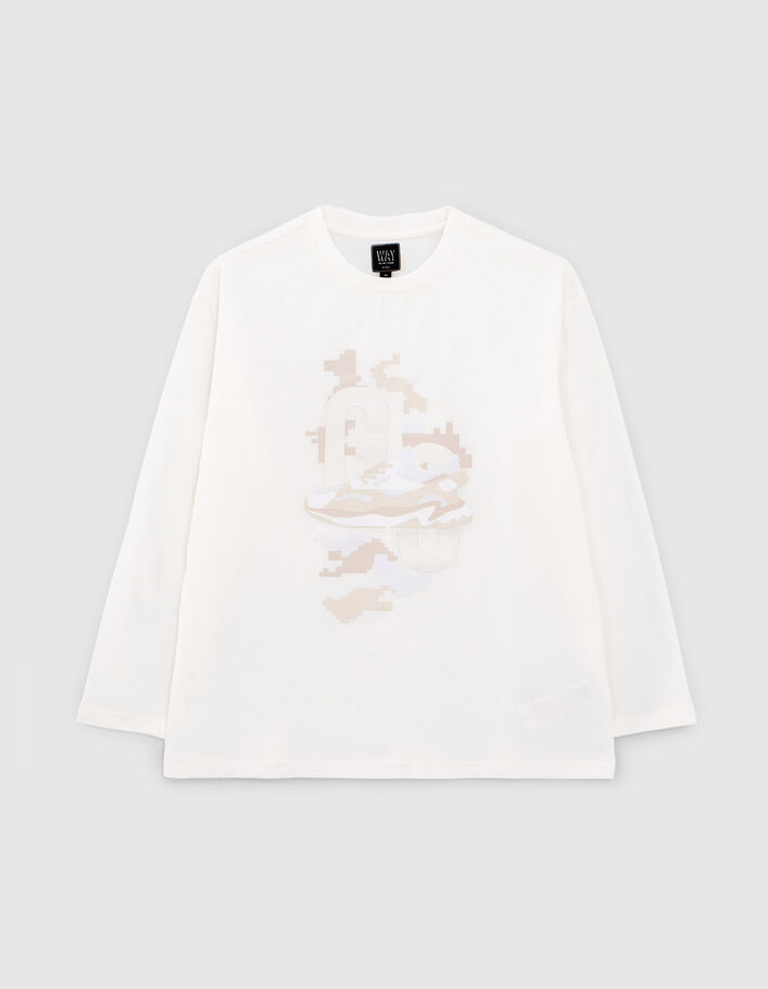 T-shirt blanc visuel profil sneakers garçon