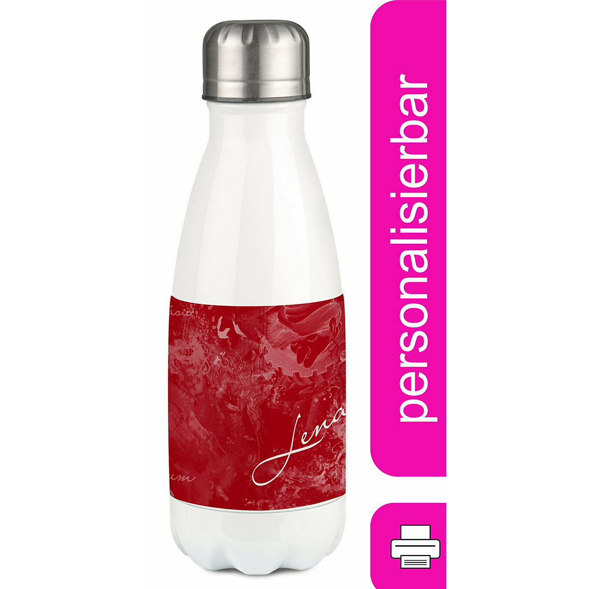 Edelstahl Kinder Thermoflasche / Trinkflasche bunt Traum Farbe rot Spülmaschinenfest, Auslaufsicher, Bruchfest, Doppelwandig, Für Heißgetränke geeignet, Mit Deckel, Isoliert