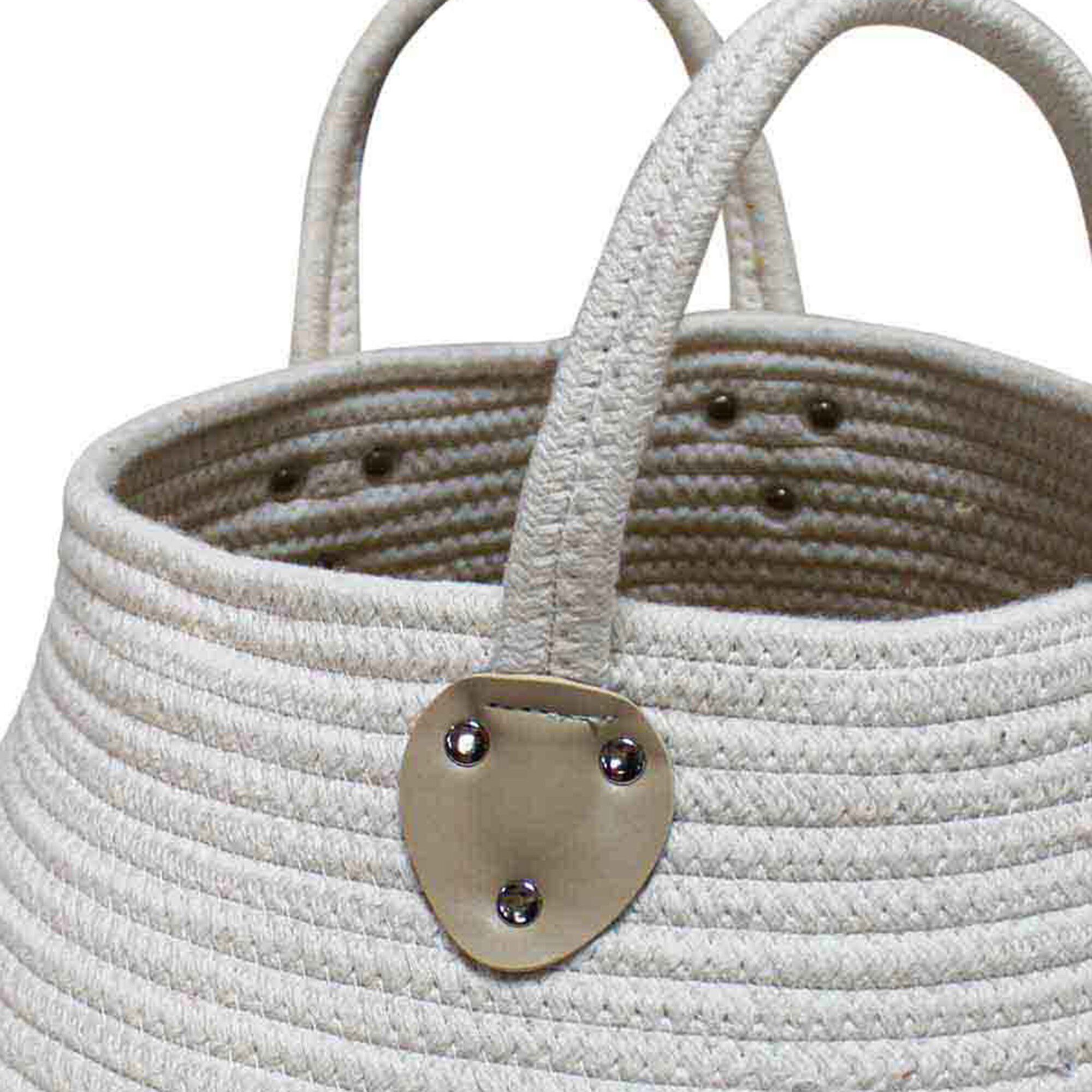Panier de rangement déco Osinella blanc cassé