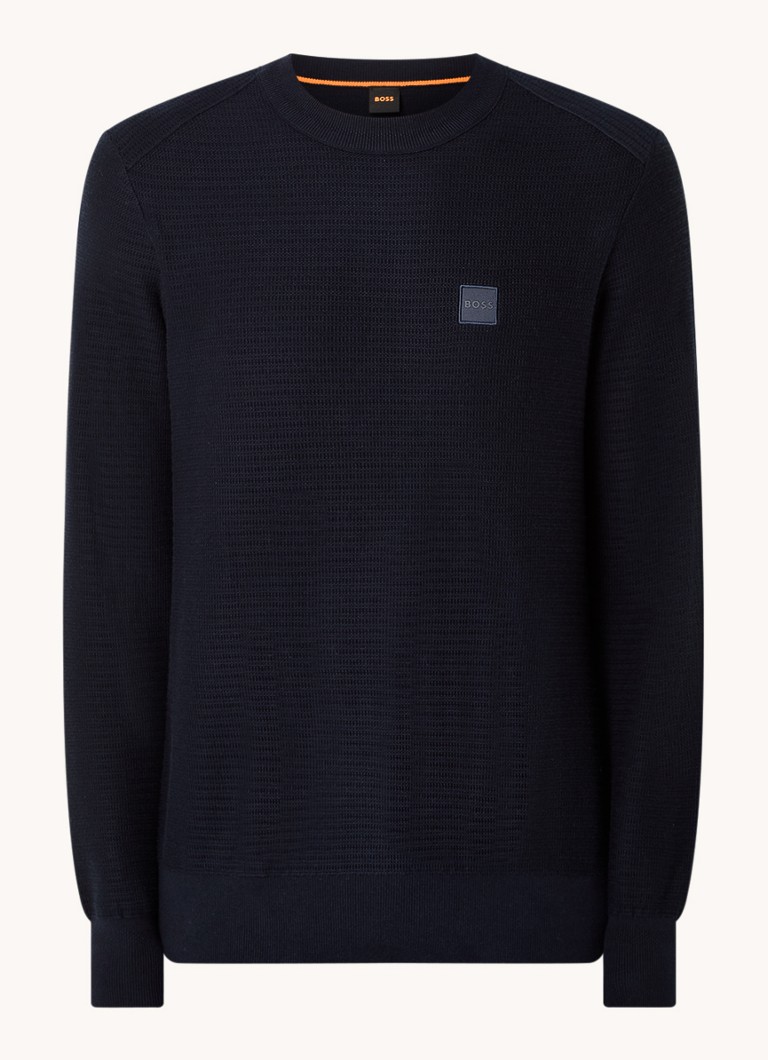 HUGO BOSS Anion fine-knit pullover in cashmere blend