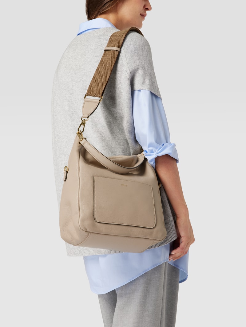 Tote Bag mit Label-Detail Modell 'RAQUEL' in sand