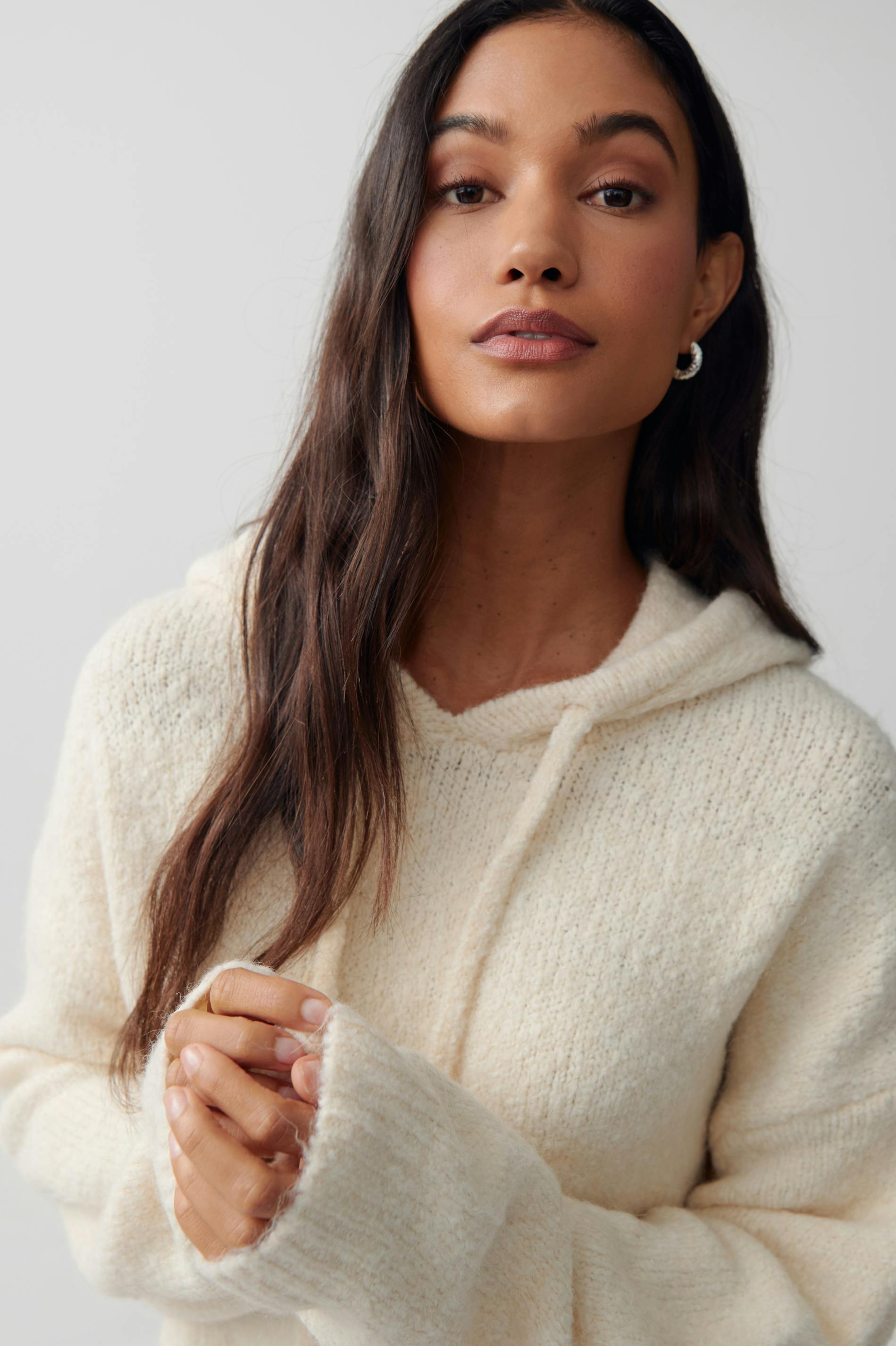 Knitted hoodie