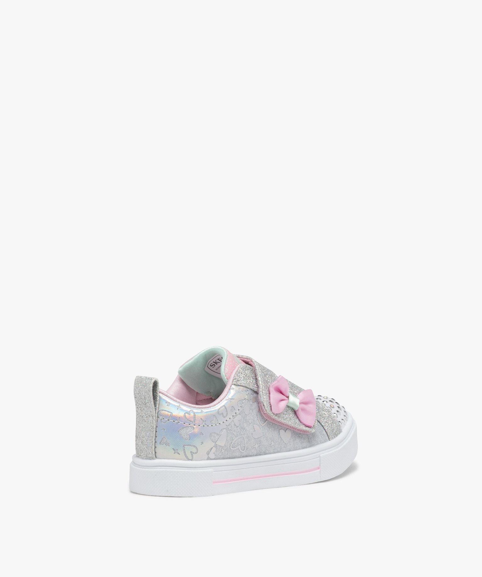 Baskets fille à paillettes avec bout lumineux - Skechers gris | GEMO