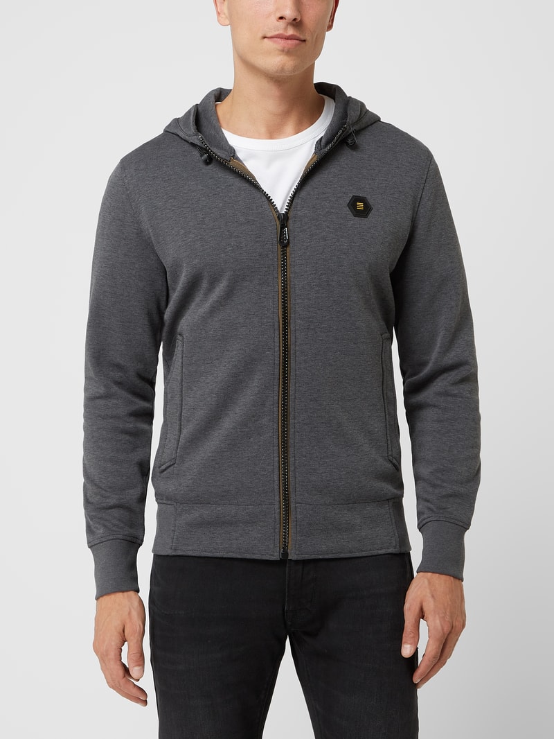 Sweatjacke in Melange-Optik in anthrazit meliert