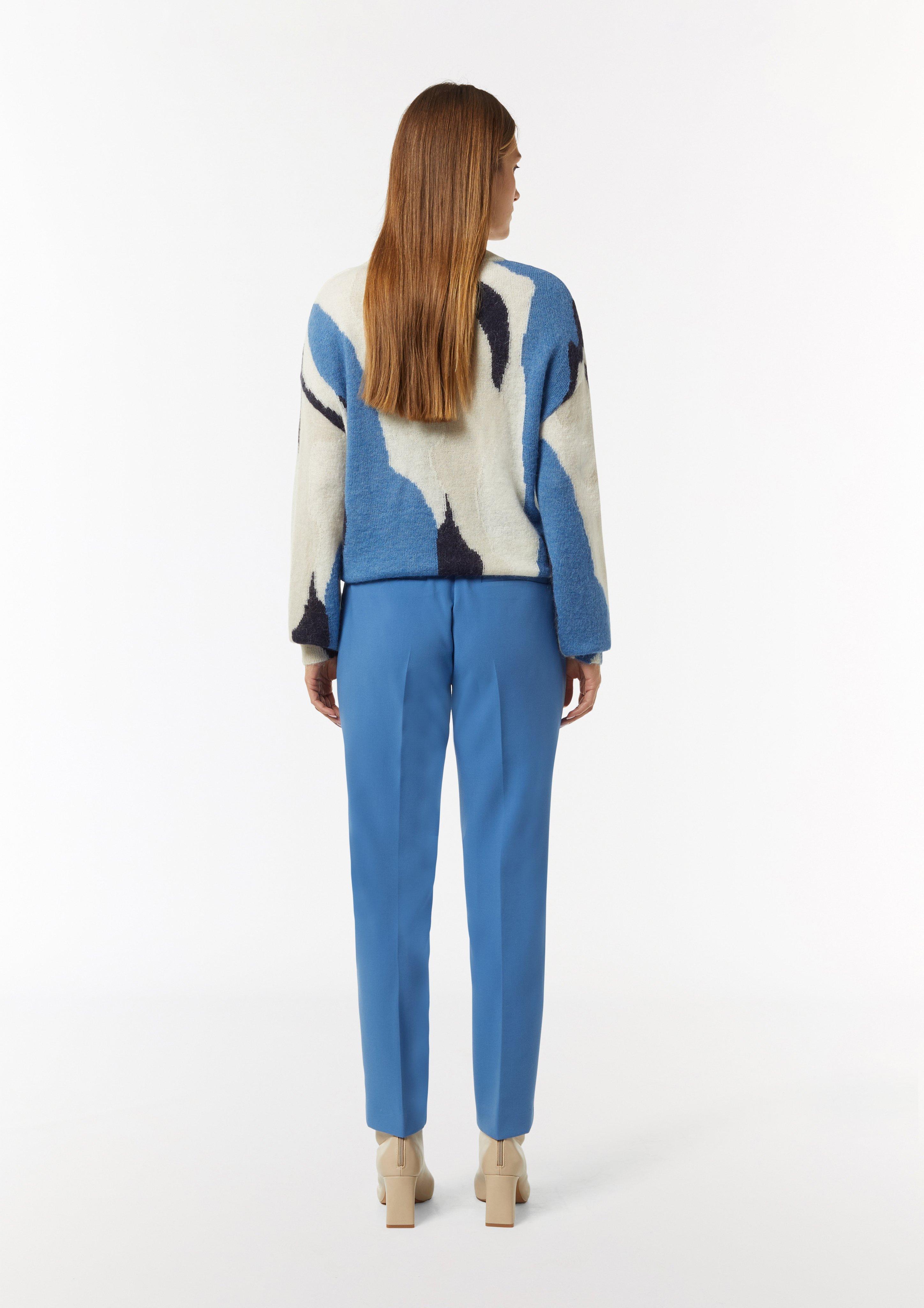 Relaxed-Fit-Pullover mit Intarsie - blau