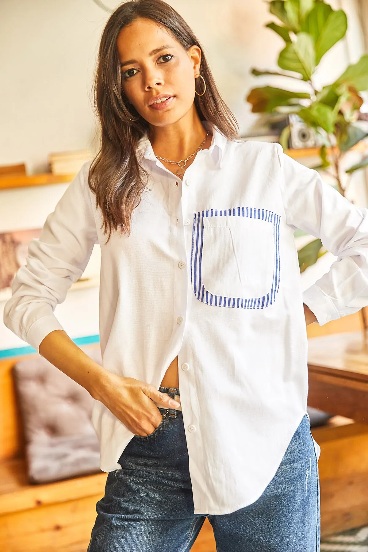 Olalook  Hemd - Blau - Oversized
