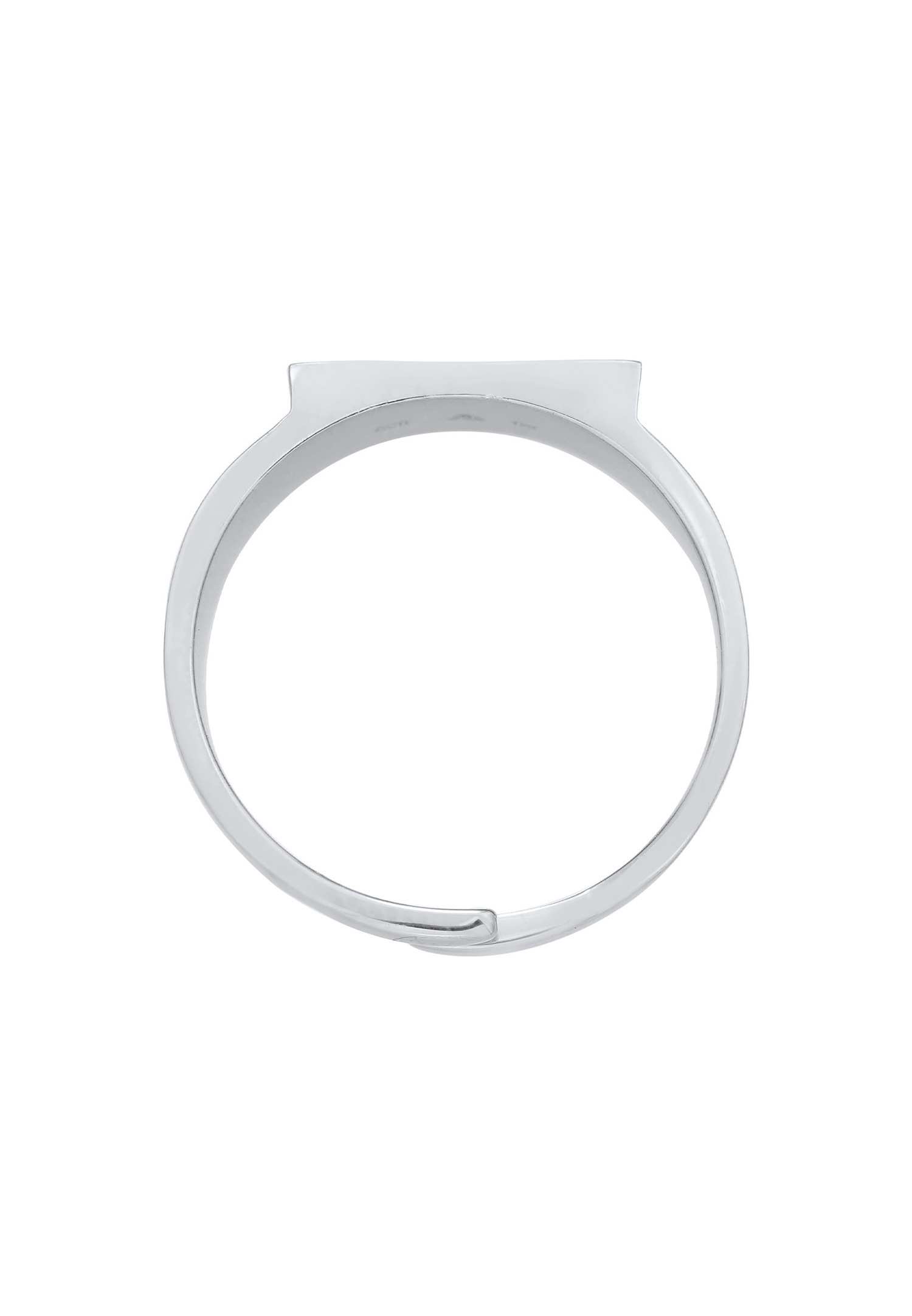 Anello da donna Elli con sigillo geometrico aperto e regolabile in argento sterling 925.