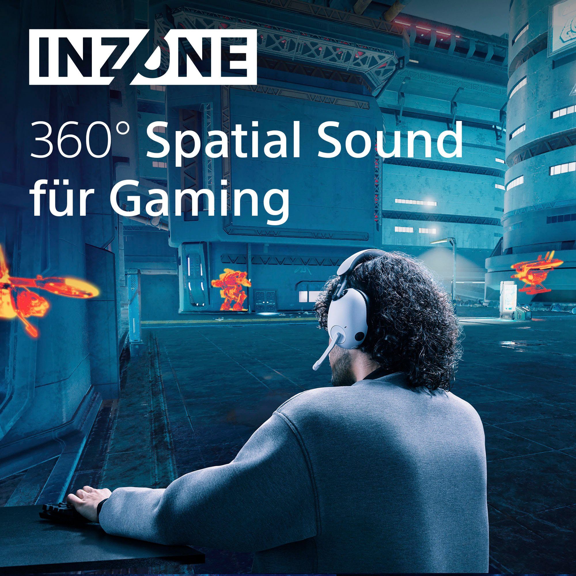 Sony INZONE H9 Gaming-Headset (Active Noise Cancelling (ANC), LED Ladestandsanzeige, Quick Attention Modus, Bluetooth, Wireless)