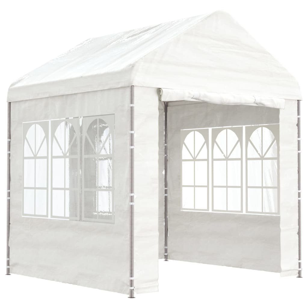 vidaXL Partyzelt Pavillon mit Dach Weiß 2,28x2,23x2,69 m Polyethylen