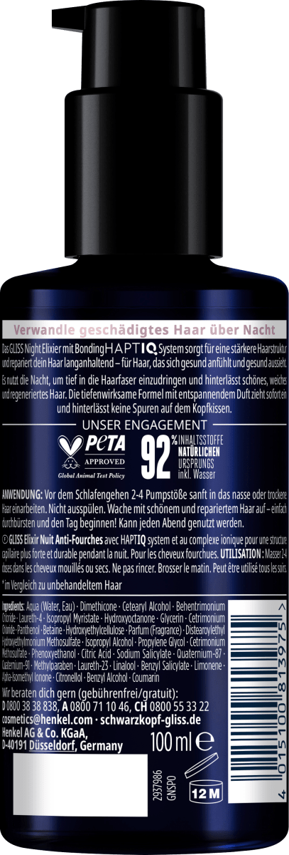 Haarkur Night Elixier Anti-Spliss Wunder, 100 ml