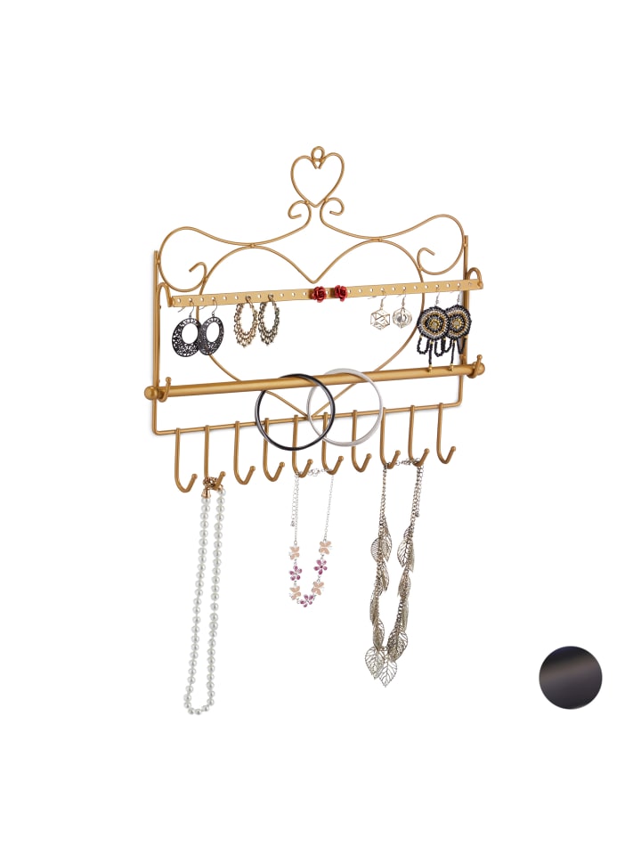 relaxdays Schmuckhalter in Gold - (B)36,5x (H)30 x (T)3,5 cm günstig kaufen onesize