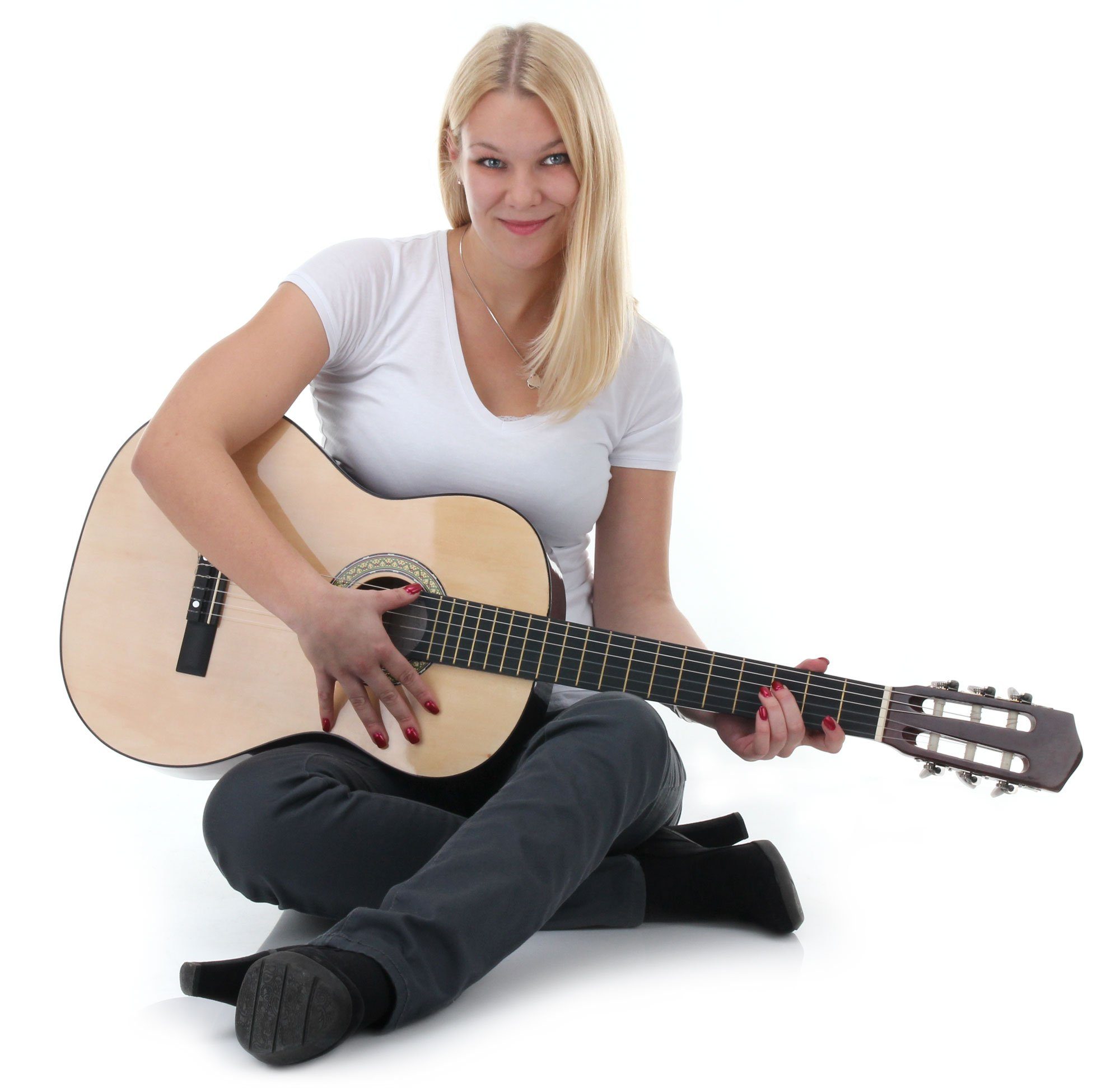 Classic Cantabile Konzertgitarre AS-851 Starter Set, 4/4, mit Gitarre, Tasche, Nylonsaiten, Schule, 3x Plektren und Stimmpfeife