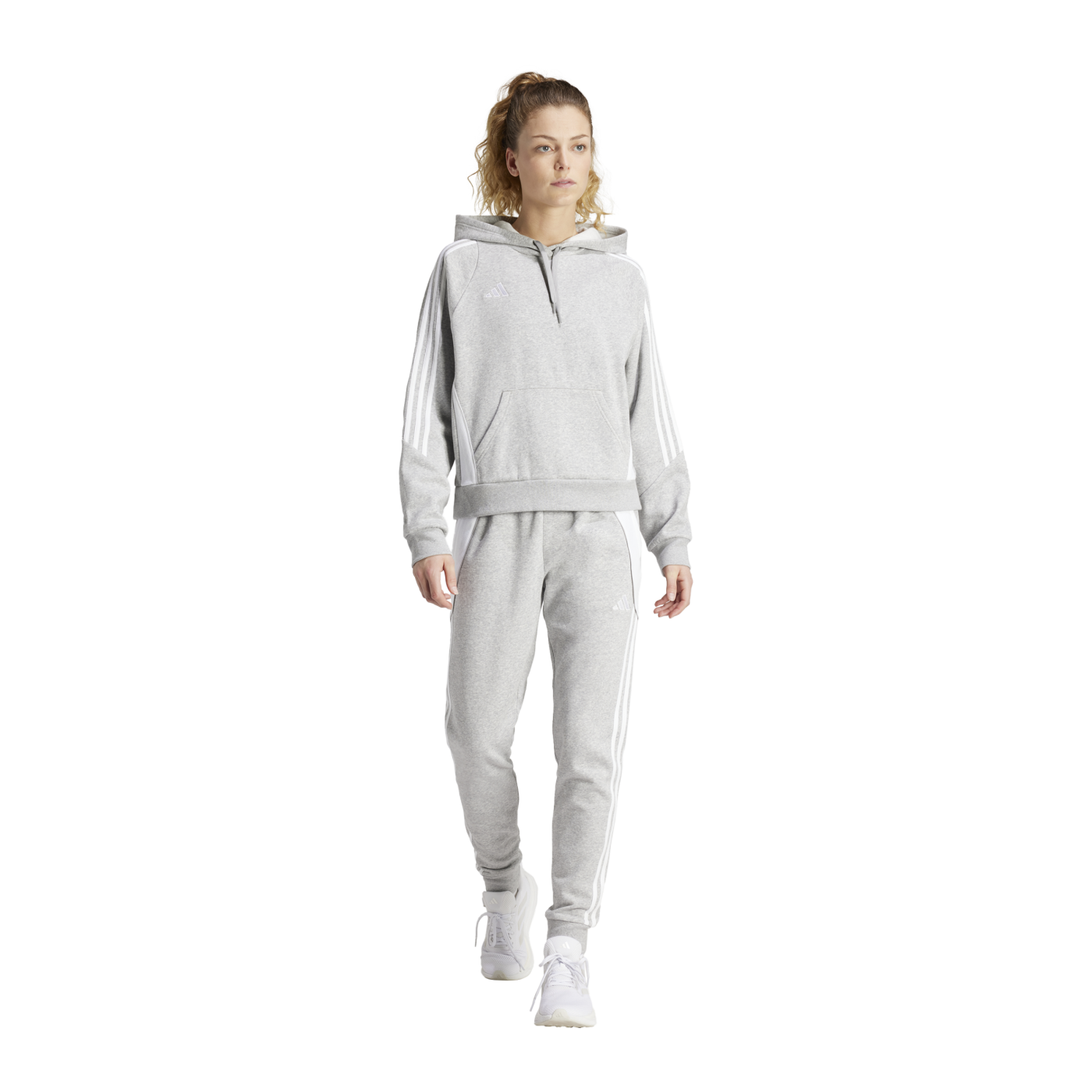 adidas Tiro 24 Hoody Damen Grau Weiss