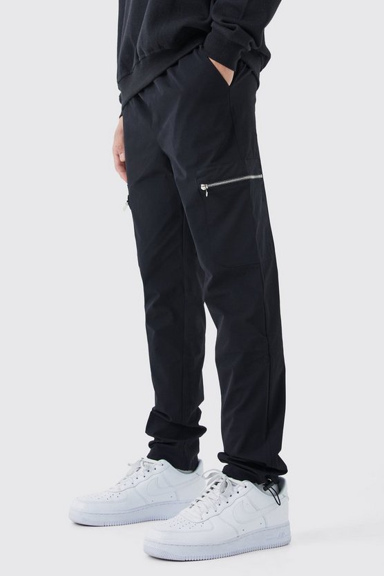 Slim-Fit Stretch Cargohose mit elastischem Bund