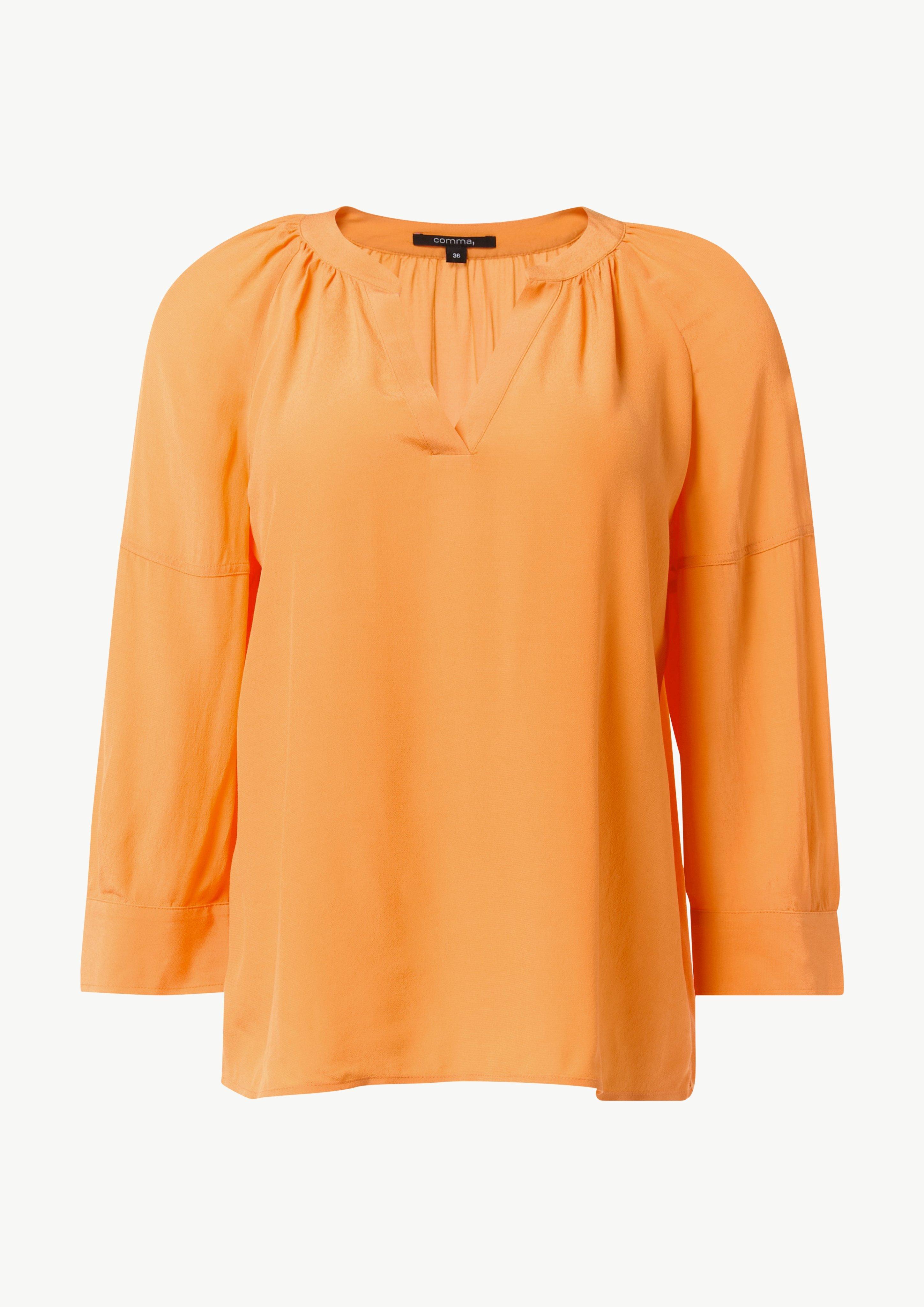 Bluse aus Crêpe - orange