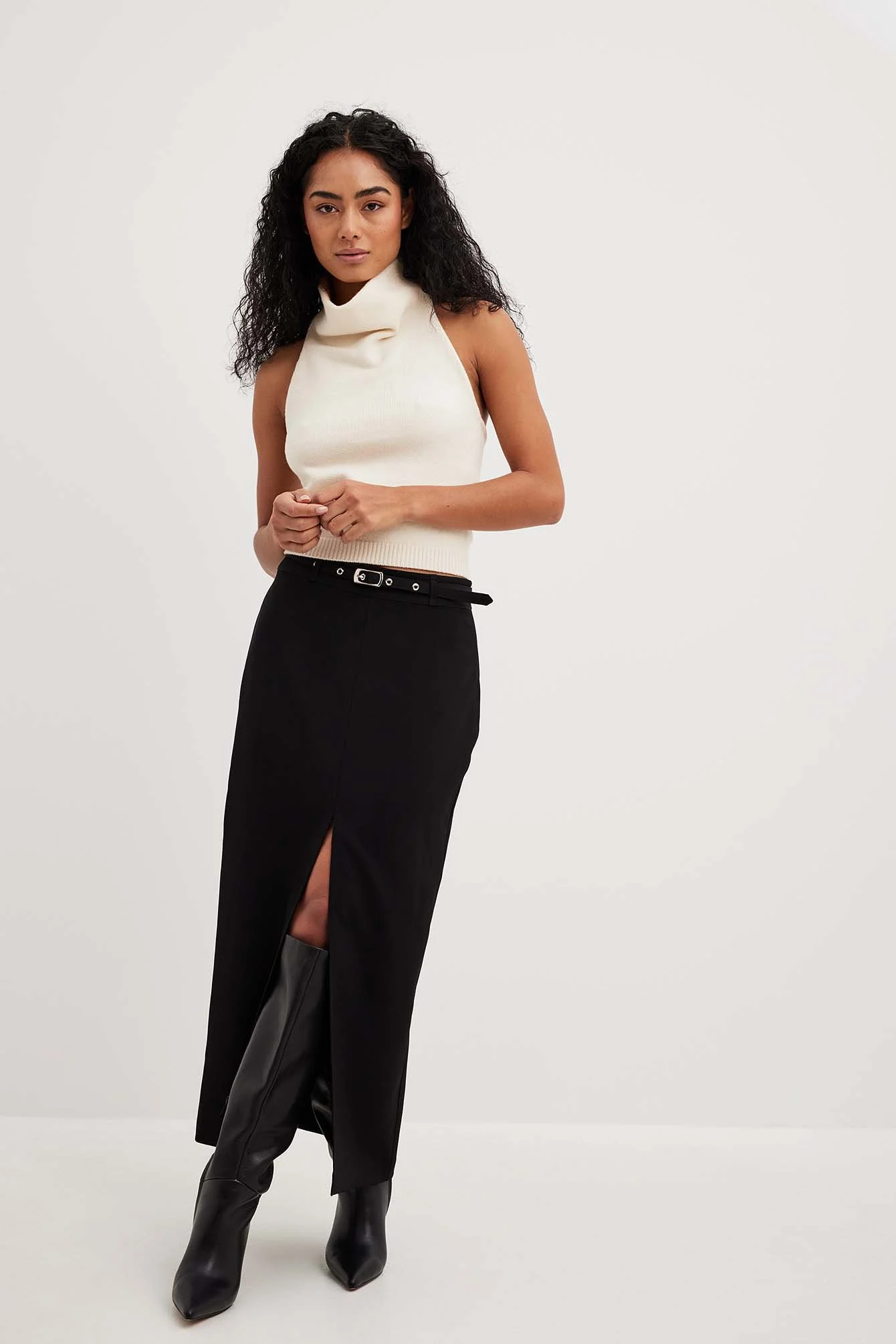Feingestricktes Neckholder-Top