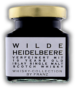 Wilde Heidelbeere mit 10 Years Old Islay Malt Wilde Heidelbeere mit 10 Years Old Islay Malt Handgemachter Fruchtaufstrich mit 5% Highland Single Malt Scotch Whiskyanteil. 150	 Gramm