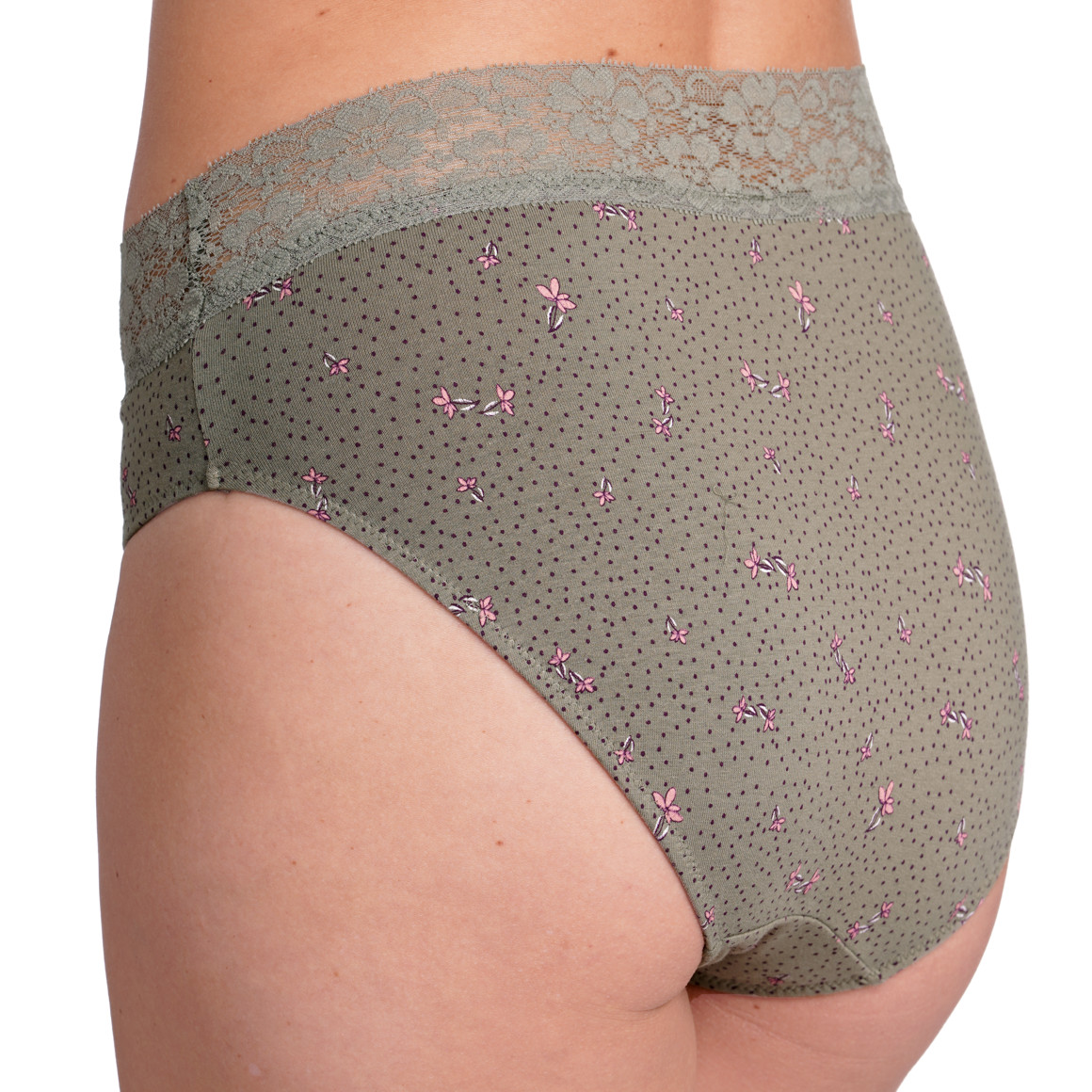 5 Damen Slips mit Spitzenbund