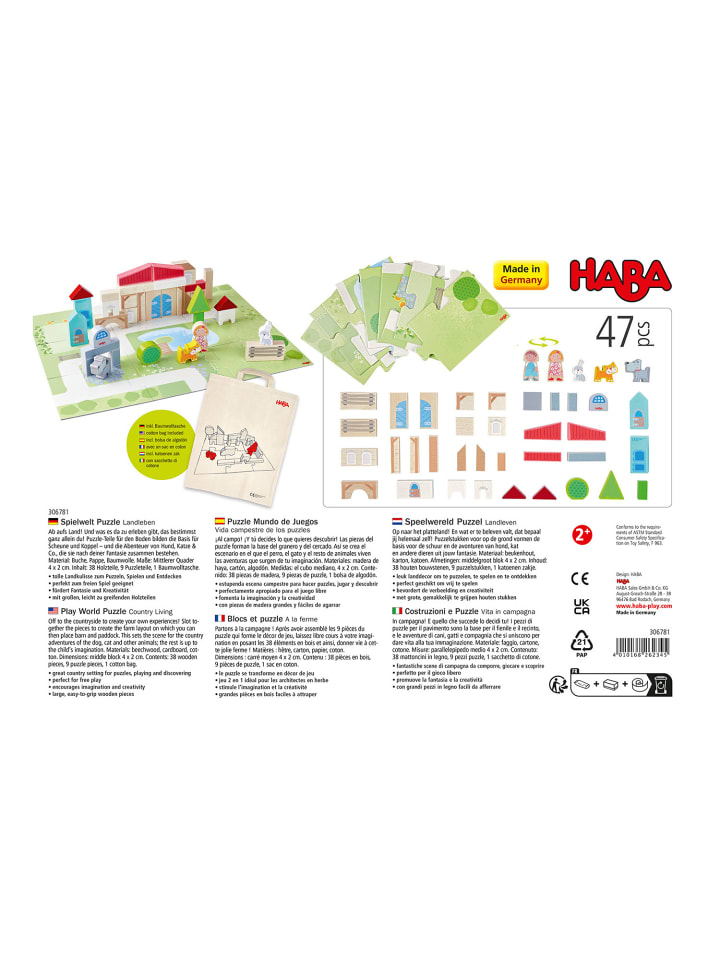 Haba Puzzle Spielwelt Puzzle Landleben in mehrfarbig günstig kaufen onesize