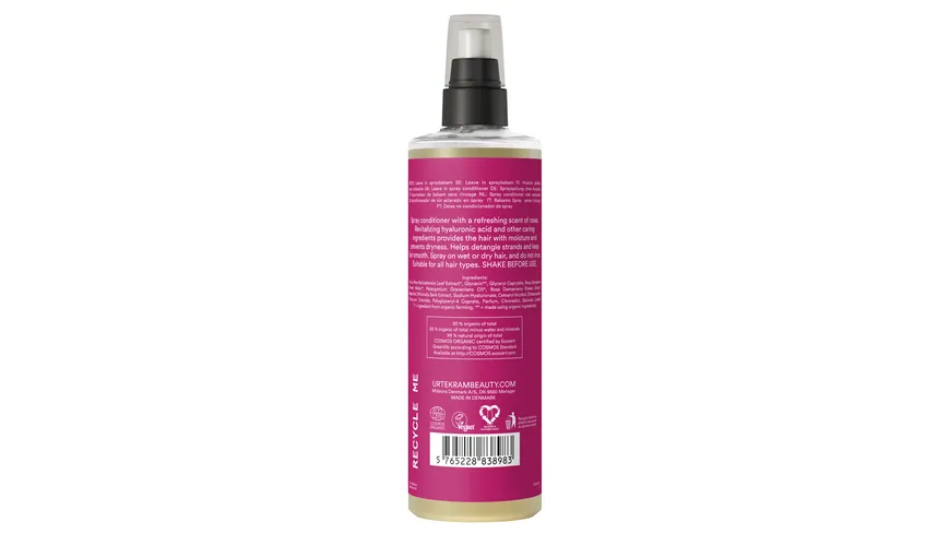 URTEKRAM Spray Conditioner Rose 250 ml