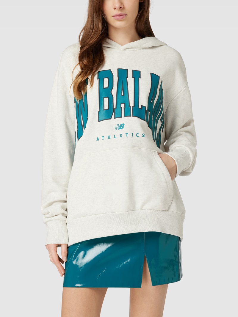 Hoodie in Melange-Optik Modell 'Athletics Warped Class' in mittelgrau meliert