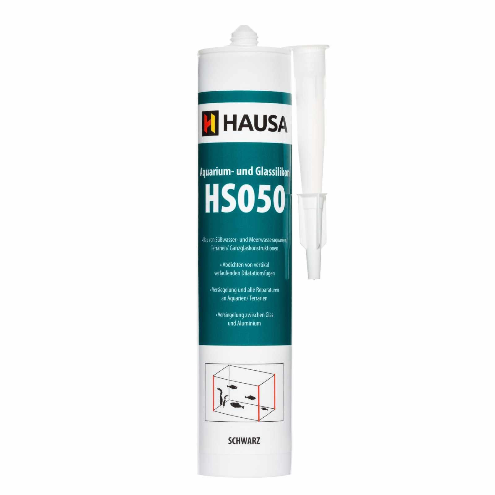 Hausa Silikon, Profi Silikon Kleb- und Dichtstoff für Aquarien und Glaskonstruktionen, Kartusche 310 ml, (Starke Haftung, 1-tlg., Schnelltrocknend), Süß- und Meerwasserbeständig Hohe Elastizität