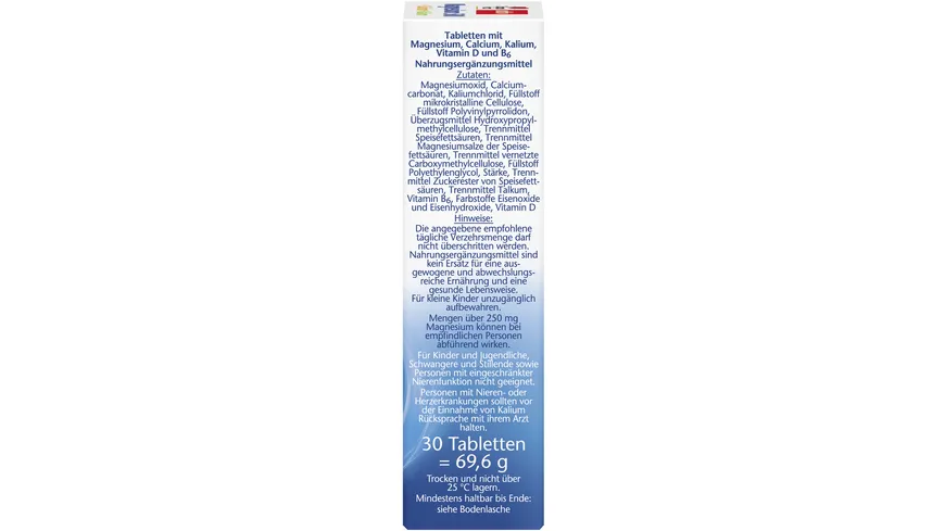 Doppelherz Magnesium 500 + Calcium + Kalium 30 Tabletten