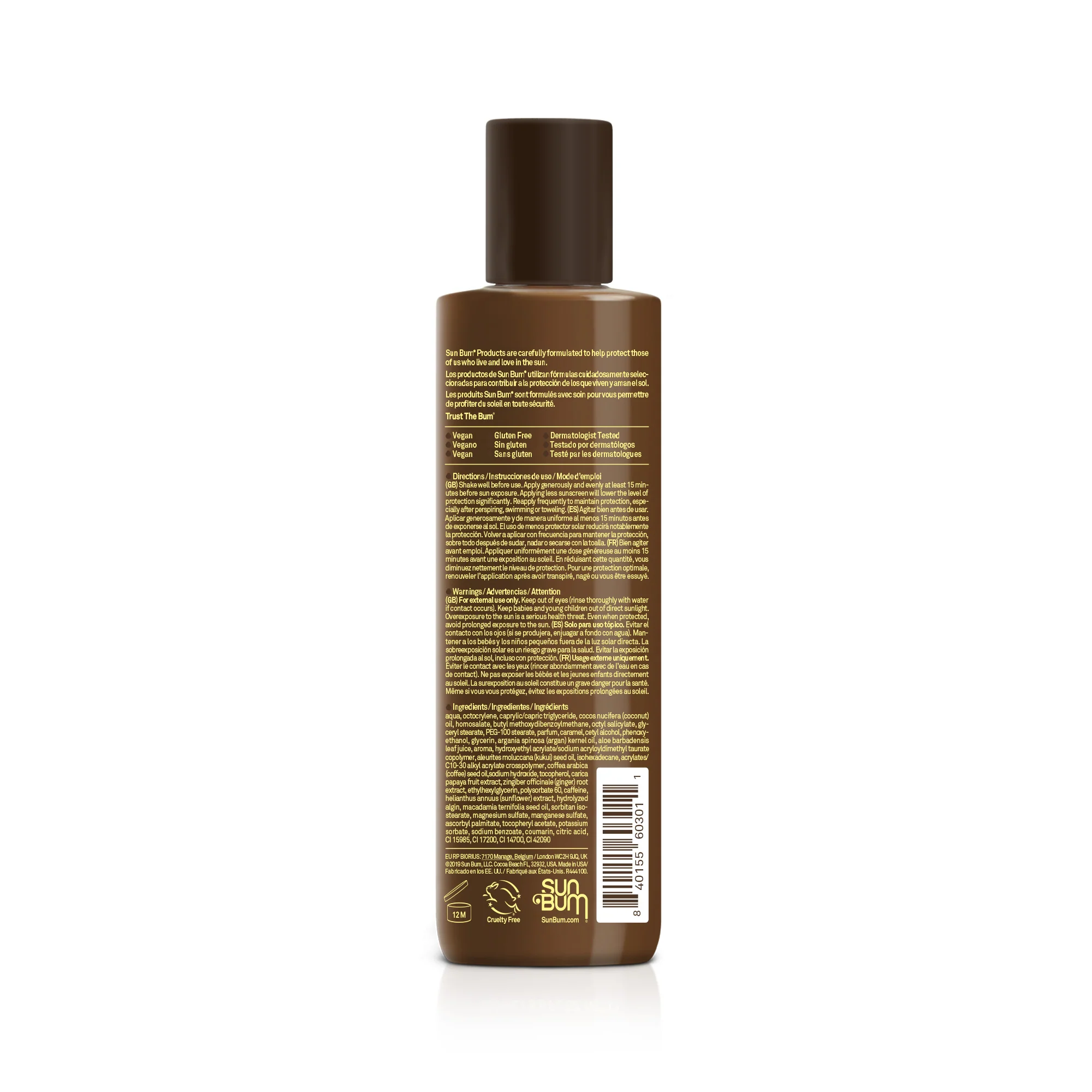 Loción bronceadora corporal con protección solar SPF15 - Leche solar de protección media.