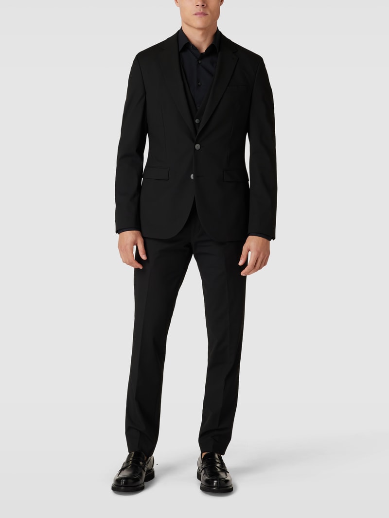 Slim Fit 2-Knopf-Sakko mit Pattentaschen in schwarz