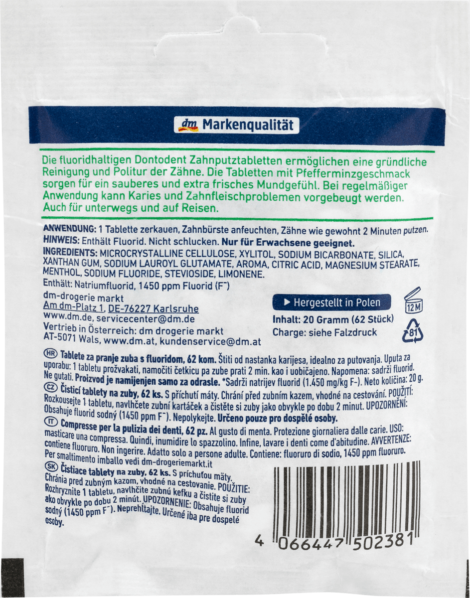 Zahnputztabletten, 20 g