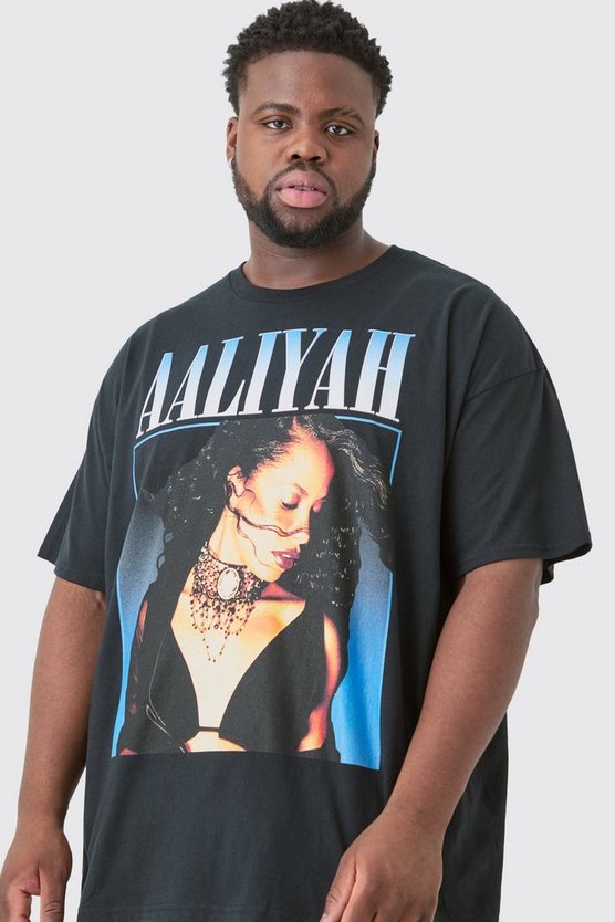 Plus T-Shirt mit lizenziertem Aaliyah-Print