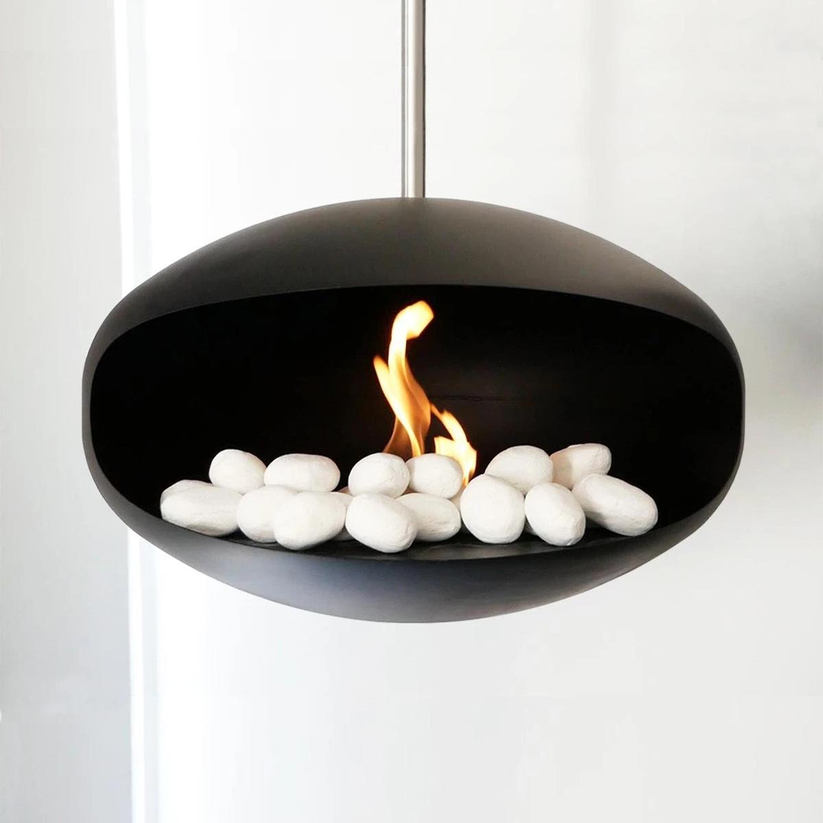 ScandiFlames Keramiksteine, weiß, 24 Stück für Bioethanol-Kamine, realistisches Flammenbild, 24 Stück, für stilvolle Atmosphäre.
