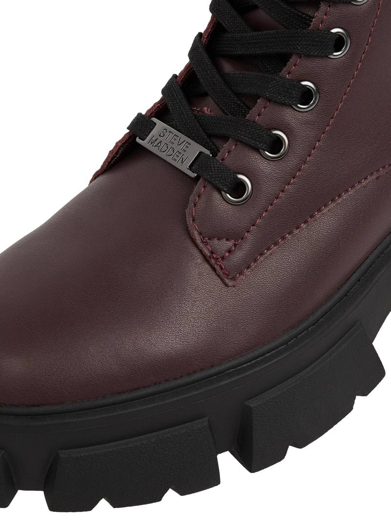 Boots aus Leder Modell 'Tanker' in bordeaux rot