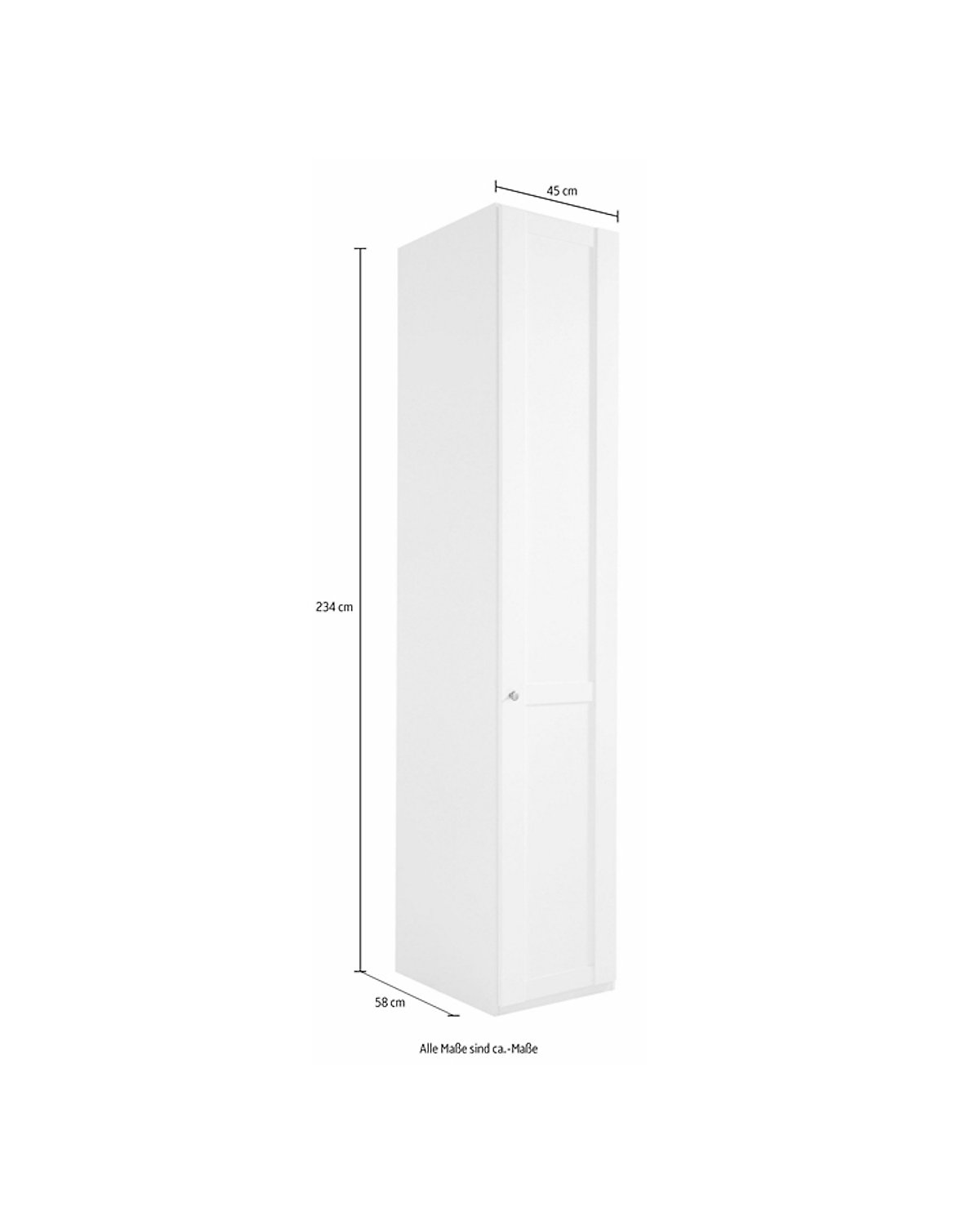 Kleiderschrank Newport Drehtürenschrank 1-türig 45cm