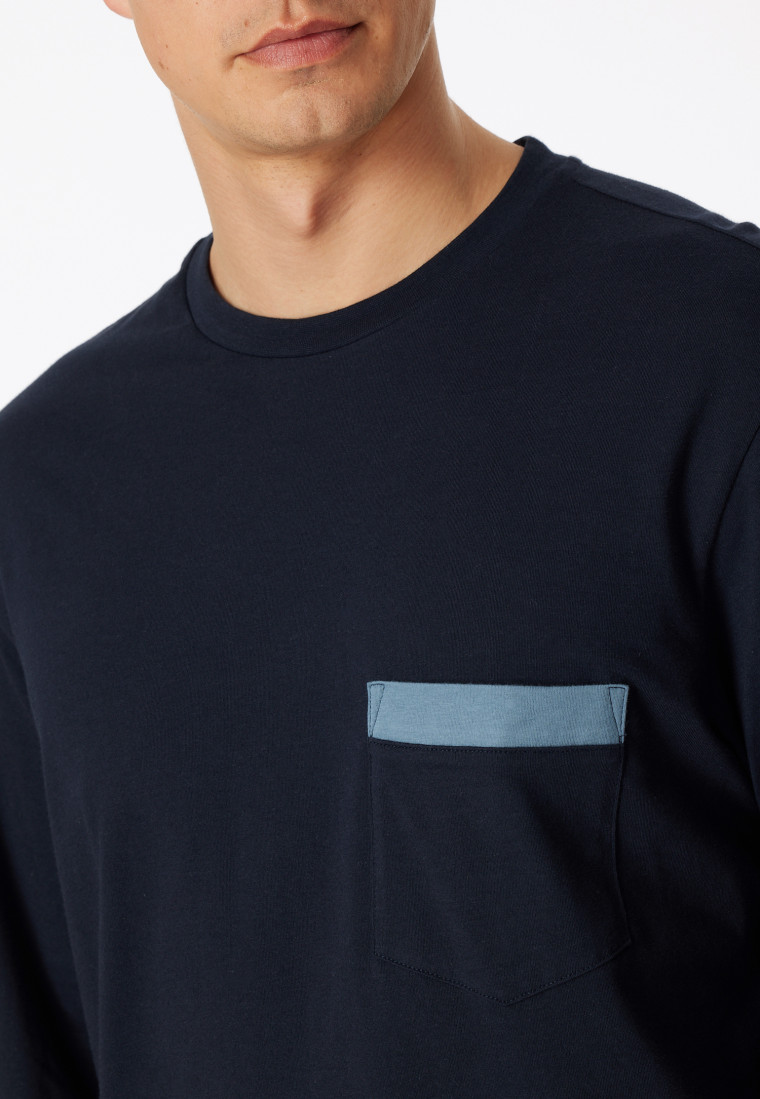 Schlafanzug lang Organic Cotton Karos admiral - Comfort Nightwear