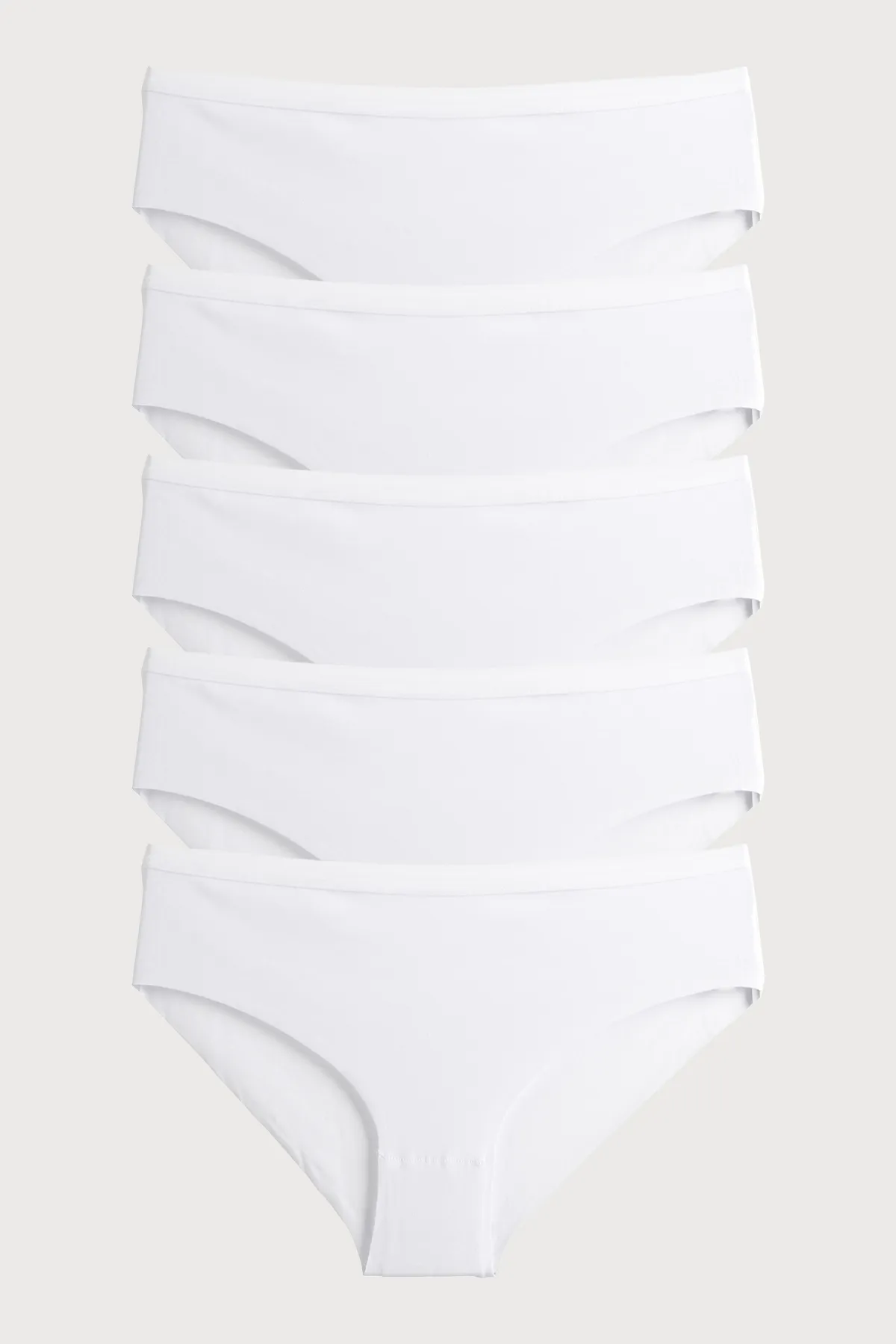 Nicoletta  Damen Slips 5er Pack Laser Cut Baumwolle WEISS