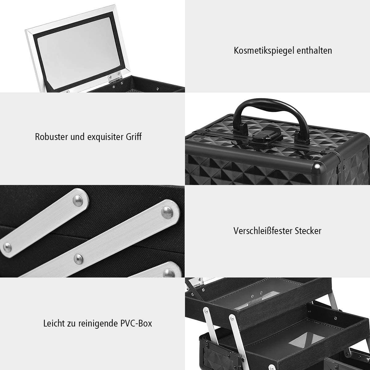 KOMFOTTEU Kosmetikkoffer Schminkkoffer, für Make-up