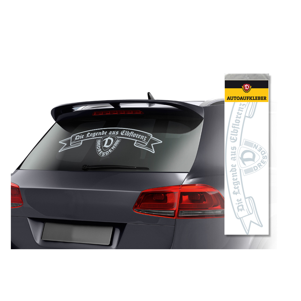 Auto-Scheibenaufkleber LEGENDE AUS ELBFLORENZ 72 cm SILBER