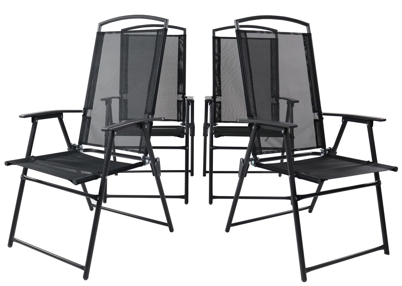 VCM 4er Set Metallgartenstuhl Anthrazit