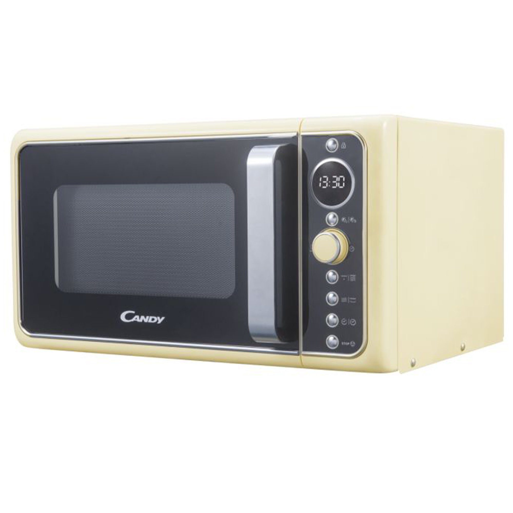 Candy Mikrowelle DIVO G25CC, 1000 Watt Grill, Auftauen, Mikrowelle, 25,00 l, 6 Leistungsstufen, Timer, Uhr, Kindersicherung, retro Design