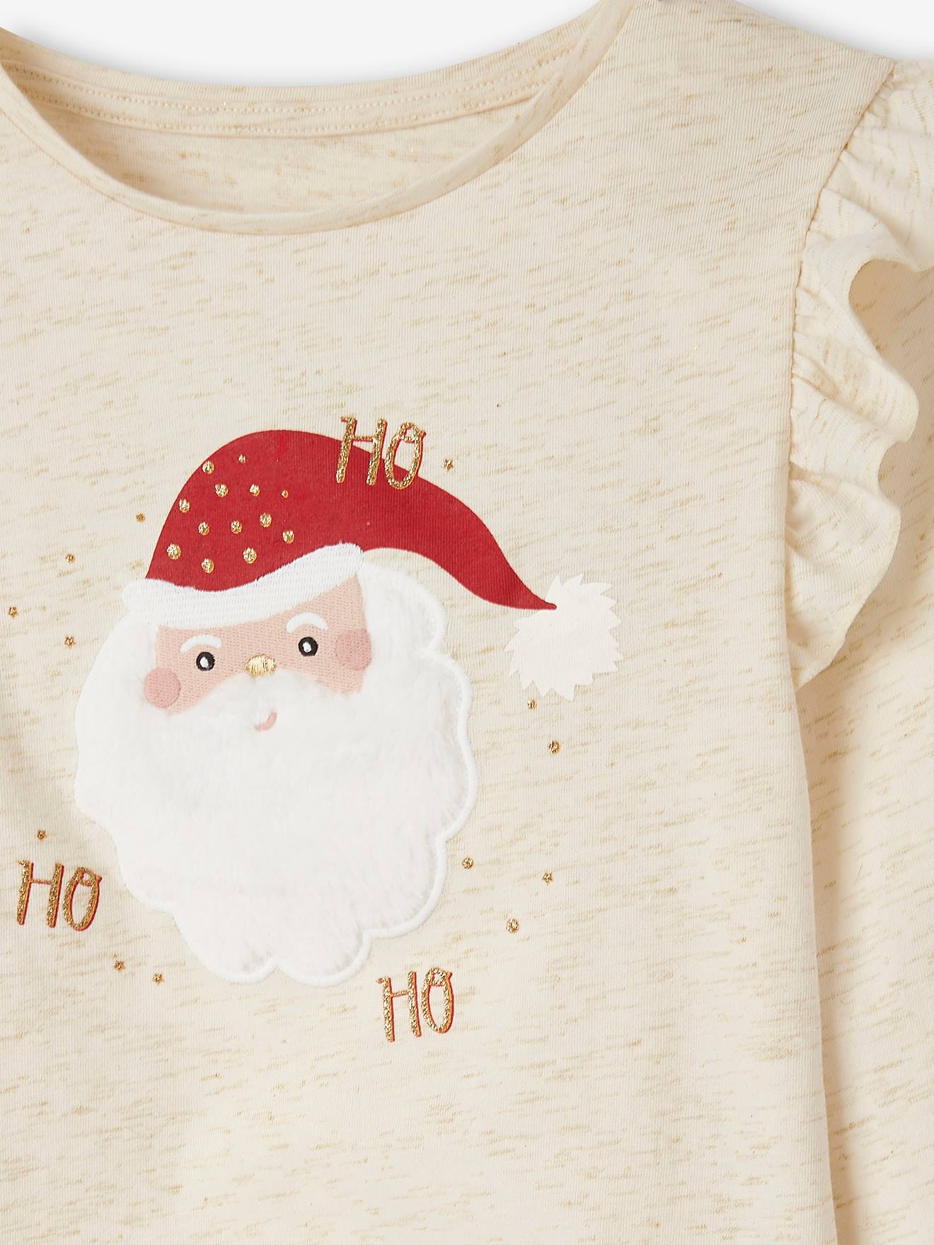 Coffret noël pyjama + chaussettes fille beige irisé