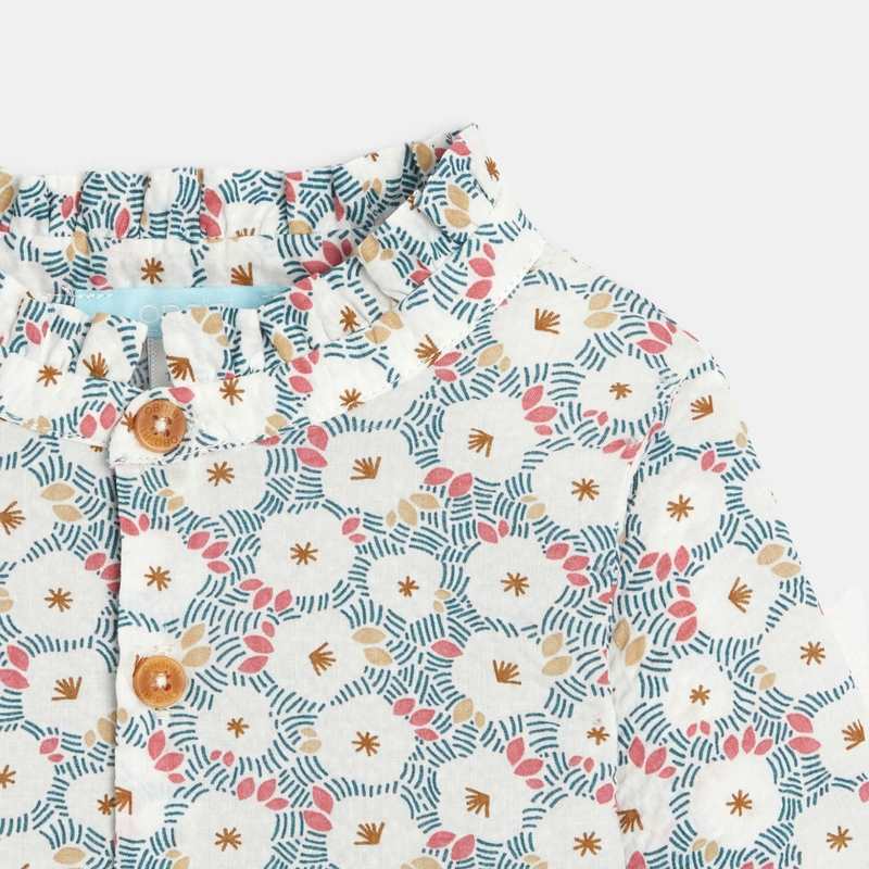 Blouse fleurie en seersucker bébé fille